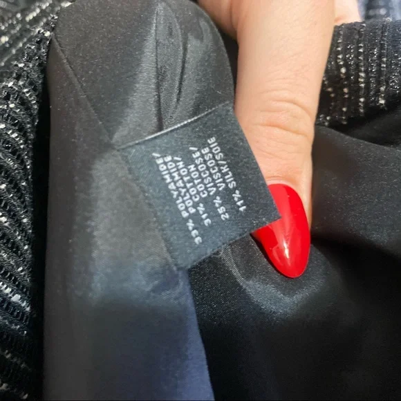 Layfayette148 New York Black And White One Collar Blazer Size 14 - Picture 7 of 7